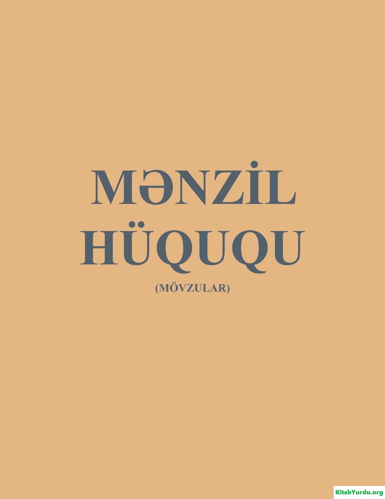 MƏNZİL HÜQUQU