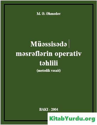 MÜƏSSİSƏDƏ MƏSRƏFLƏRİN OPERATİV TƏHLİLİ