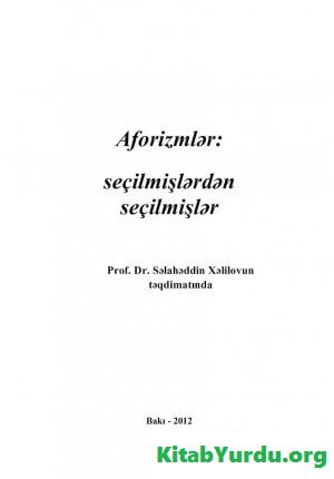 Aforizmlər: seçilmişlərdən seçilmişlər